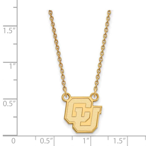 Image of 18" Gold Plated 925 Silver University of Colorado Pendant Necklace LogoArt GP032