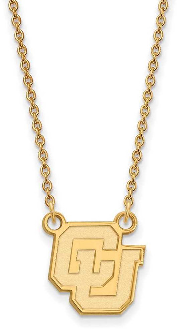 Image of 18" Gold Plated 925 Silver University of Colorado Pendant Necklace LogoArt GP032