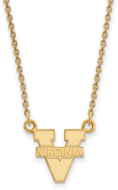 Image of 18" Gold Plated 925 Silver University of Virginia Pendant Necklace LogoArt GP015