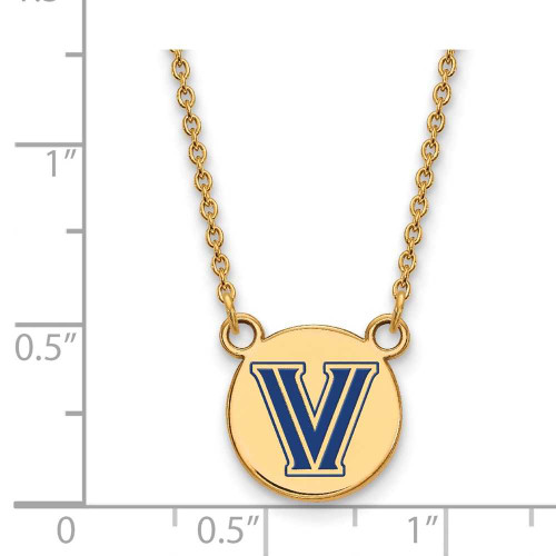 Image of 18" Gold Plated 925 Silver Villanova U Sm Enamel Disc Pendant Necklace by LogoArt