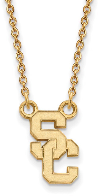 18" Gold Plated Silver University of Southern California Necklace LogoArt GP014