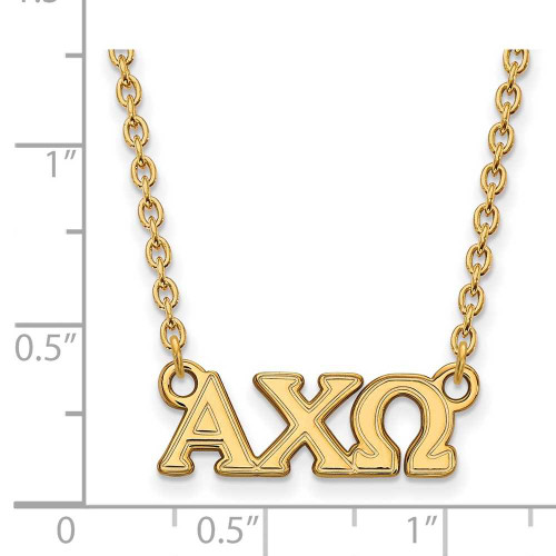 Image of 18" Gold Plated Sterling Silver Alpha Chi Omega Medium Pendant Necklace by LogoArt