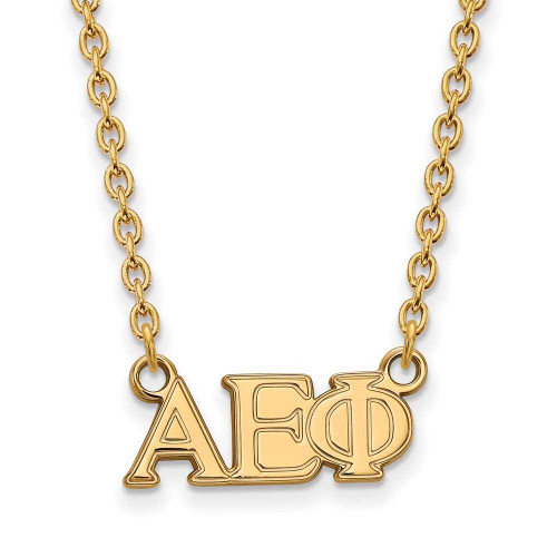 Image of 18" Gold Plated Sterling Silver Alpha Epsilon Phi Medium Pendant Necklace by LogoArt