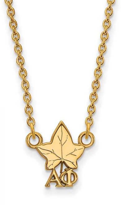 Image of 18" Gold Plated Sterling Silver Alpha Phi XSmall Pendant Necklace LogoArt GP039APH