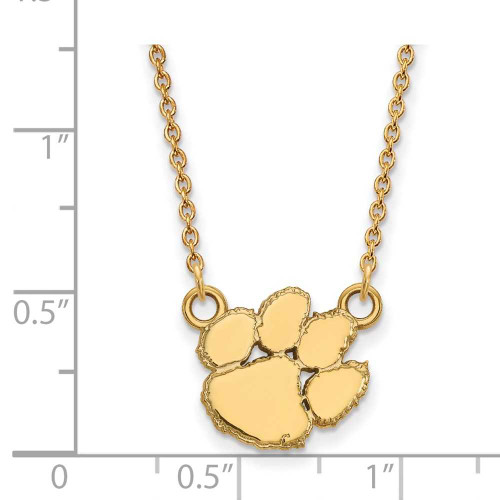 Image of 18" Gold Plated Sterling Silver Clemson University Small Pendant Necklace by LogoArt