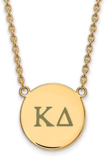 Image of 18" Gold Plated Sterling Silver Kappa Delta Sm Pendant Necklace LogoArt GP028KD-18