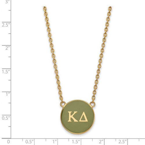 Image of 18" Gold Plated Sterling Silver Kappa Delta Sm Pendant Necklace LogoArt GP030KD-18