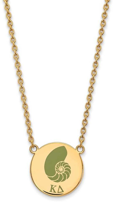 Image of 18" Gold Plated Sterling Silver Kappa Delta Sm Pendant Necklace LogoArt GP045KD-18