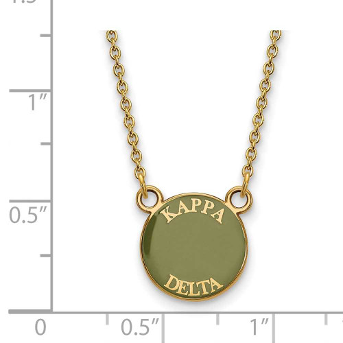 Image of 18" Gold Plated Sterling Silver Kappa Delta XSmall Pendant LogoArt Necklace GP012KD