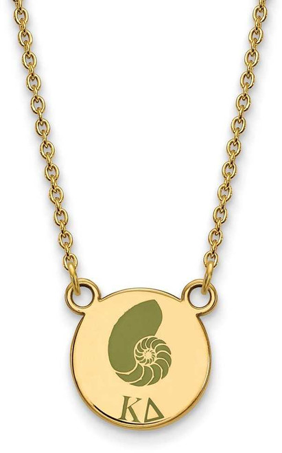 Image of 18" Gold Plated Sterling Silver Kappa Delta XSmall Pendant LogoArt Necklace GP044KD