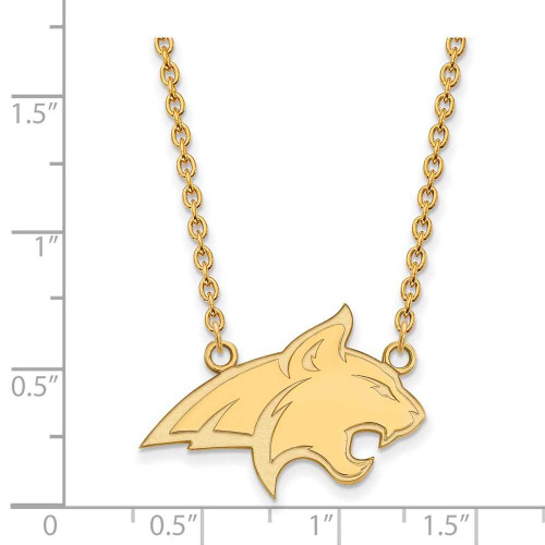 Image of 18" Gold Plated Sterling Silver Montana State U Large Pendant w/ Necklace by LogoArt