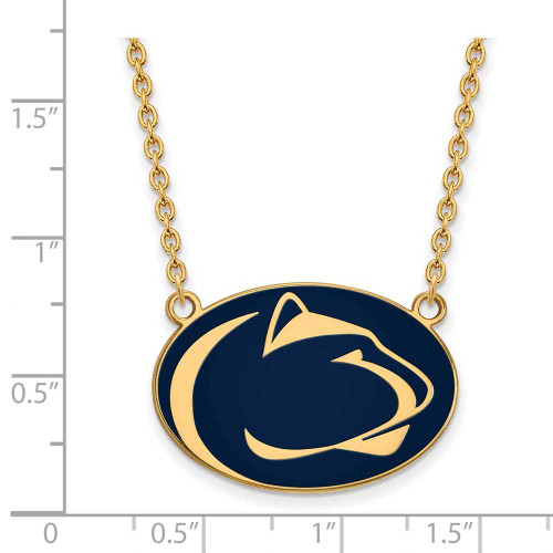 Image of 18" Gold Plated Sterling Silver Penn State U Large Enamel Pendant LogoArt Necklace