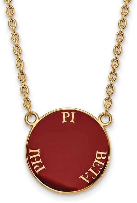 Image of 18" Gold Plated Sterling Silver Pi Beta Phi Sm Pendant Necklace LogoArt GP013PBP-18