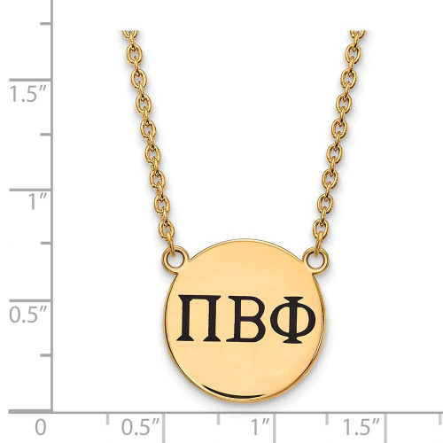 Image of 18" Gold Plated Sterling Silver Pi Beta Phi Sm Pendant Necklace LogoArt GP017PBP-18