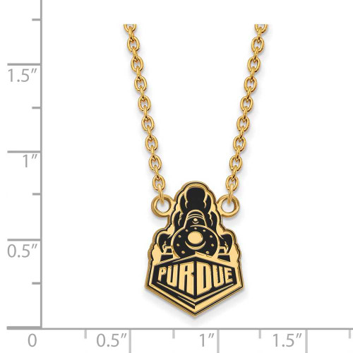 Image of 18" Gold Plated Sterling Silver Purdue Large Pendant Necklace by LogoArt GP051PU-18