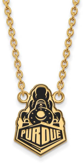 Image of 18" Gold Plated Sterling Silver Purdue Large Pendant Necklace by LogoArt GP051PU-18