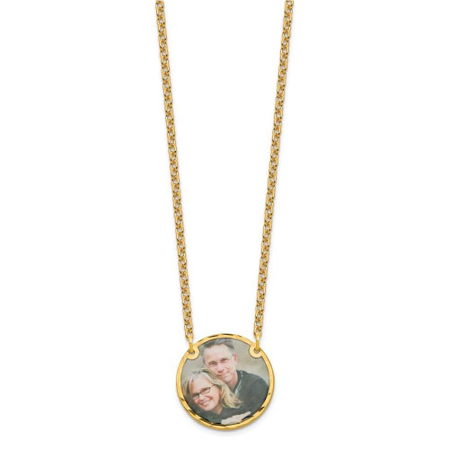 Image of 18" Gold-Plated Sterling Silver Photo Disc Personalized Necklace