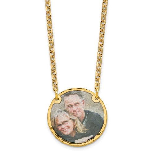 Image of 18" Gold-Plated Sterling Silver Photo Disc Personalized Necklace