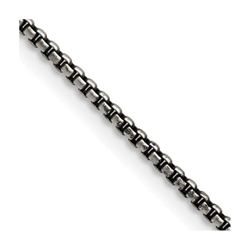 Image of 18" Stainless Steel Antiqued 2.25mm Box Chain Necklace