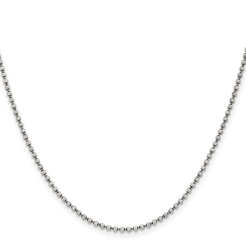 Image of 18" Stainless Steel Antiqued 2mm Beaded Ball Chain Necklace