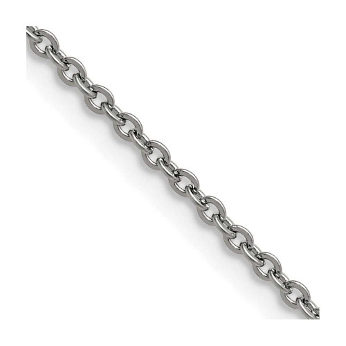 Image of 18" Stainless Steel Polished 2.3mm Cable Chain Necklace