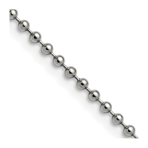 Image of 18" Stainless Steel Polished 2.4mm Ball Chain Necklace