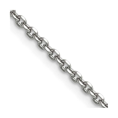 Image of 18" Stainless Steel Polished 2.7mm Cable Chain Necklace