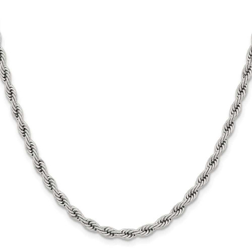 Image of 18" Stainless Steel Polished 4mm Rope Chain Necklace