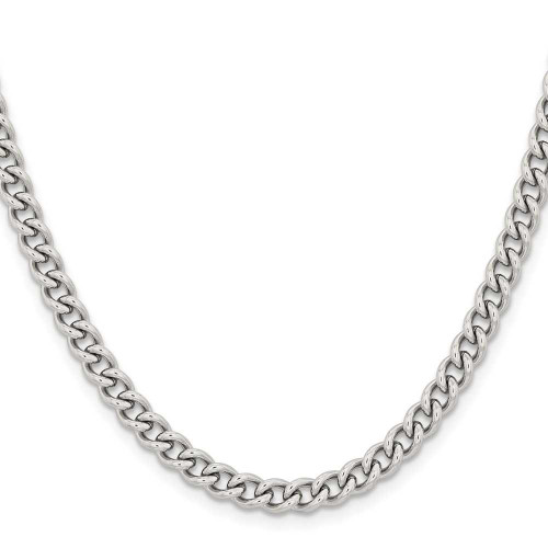 Image of 18" Stainless Steel Polished 5.3mm Round Curb Chain Necklace