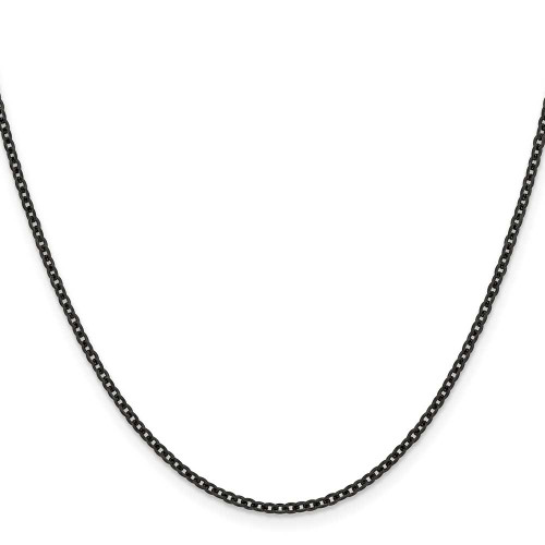 Image of 18" Stainless Steel Polished Black IP-plated 2.3mm Cable Chain Necklace
