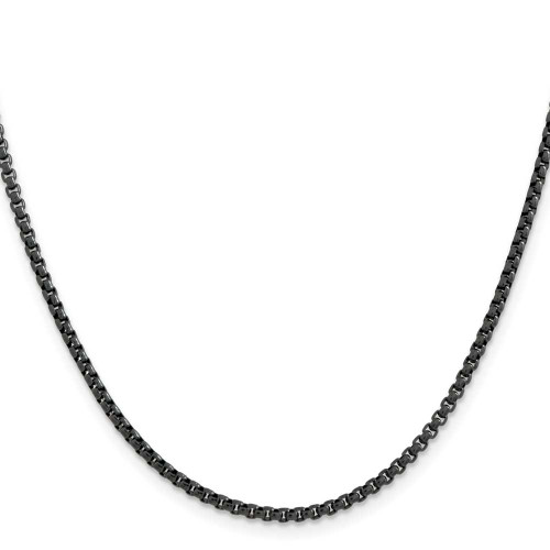 Image of 18" Stainless Steel Polished Blue/Grey IP-plated 2.5mm Box Chain Necklace