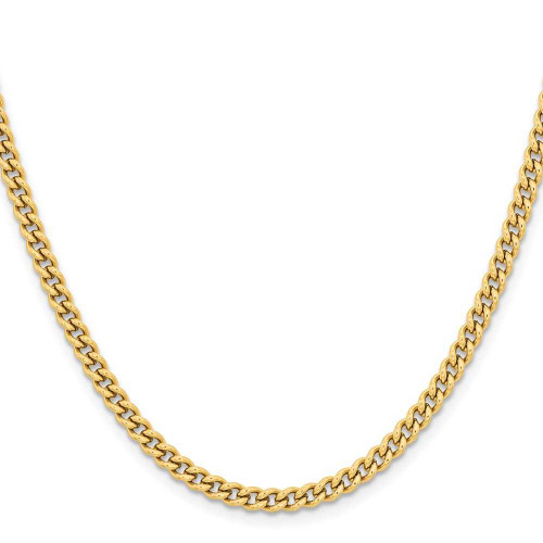 Image of 18" Stainless Steel Polished Yellow IP 4mm Round Curb Chain Necklace