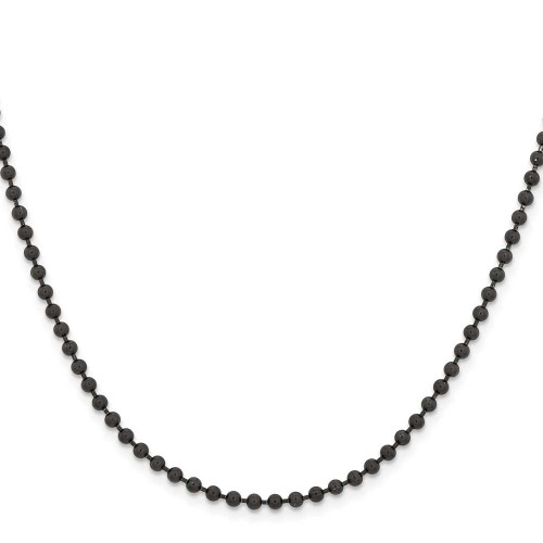 Image of 18" Stainless Steel Polsihed Black IP-plated 3mm Ball Chain Necklace