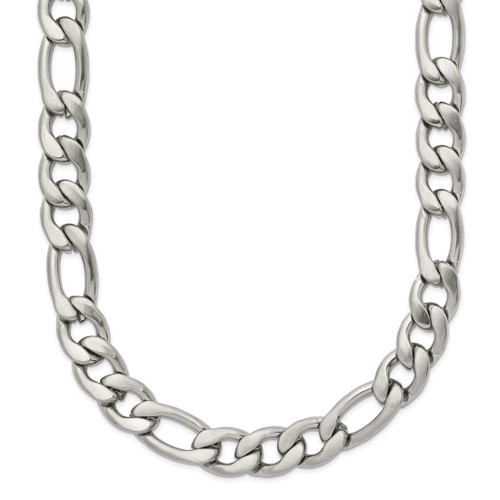 18 inch Stainless Steel Satin 6.5mm Figaro Chain Necklace