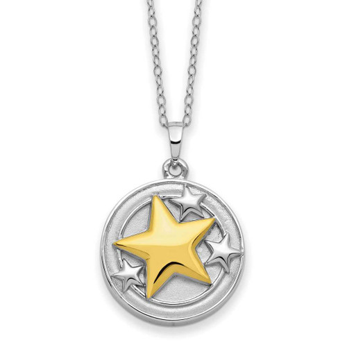 Image of 18" Sterling Silver & Gold-plated Your Brightest Star Urn Ash Holder Necklace