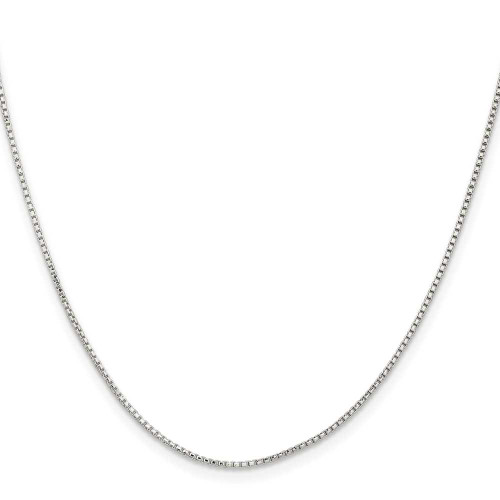 Image of 18" Sterling Silver 1.1mm Diamond-cut Round Box Chain Necklace