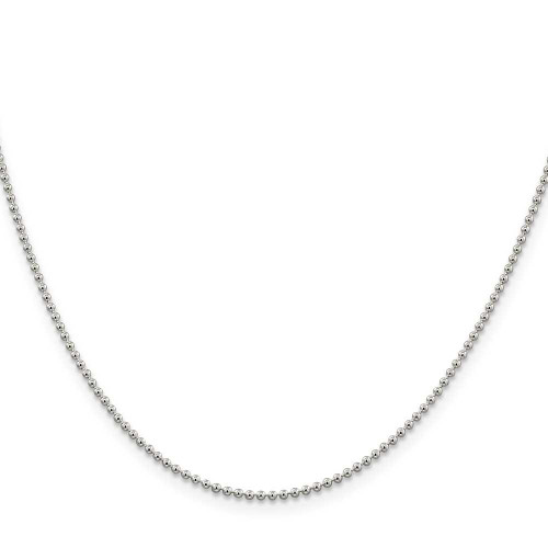Image of 18" Sterling Silver 1.5mm Beaded Chain Necklace