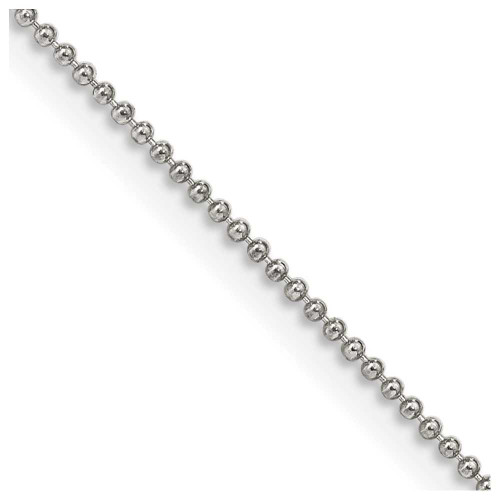 Image of 18" Sterling Silver 1mm Beaded Chain Necklace