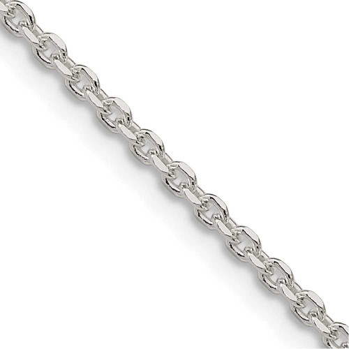 Image of 18" Sterling Silver 2.1mm Diamond-cut Forzantina Cable Chain Necklace
