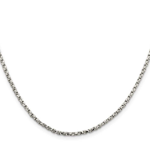 Image of 18" Sterling Silver 2.25mm Twisted Box Chain Necklace