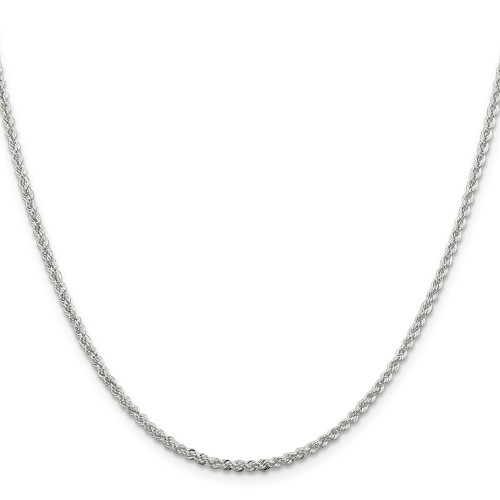 Image of 18" Sterling Silver 2.3mm Solid Rope Chain Necklace
