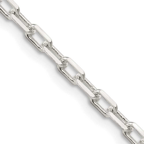 Image of 18" Sterling Silver 2.9mm Diamond-cut Long Link Cable Chain Necklace