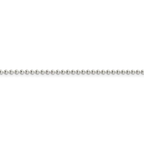 Image of 18" Sterling Silver 2mm Beaded Chain Necklace w/2in ext.