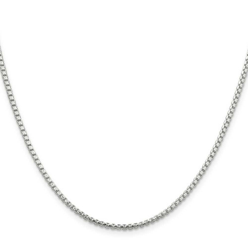Image of 18" Sterling Silver 2mm Diamond-cut Round Box Chain Necklace