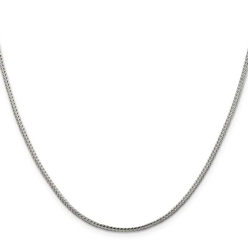 Image of 18" Sterling Silver 2mm Diamond-cut Round Franco Chain Necklace