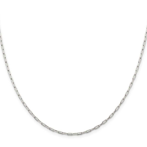 Image of 18" Sterling Silver 2mm Elongated Open Link Chain Necklace