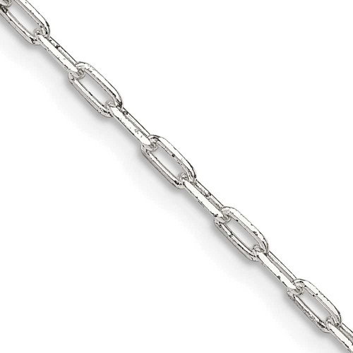 Image of 18" Sterling Silver 2mm Elongated Open Link Chain Necklace