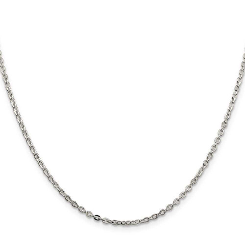 Image of 18" Sterling Silver 2mm Flat Link Cable Chain Necklace