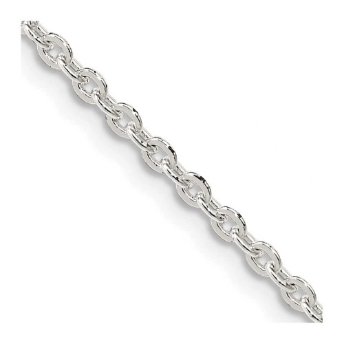 Image of 18" Sterling Silver 2mm Flat Link Cable Chain Necklace