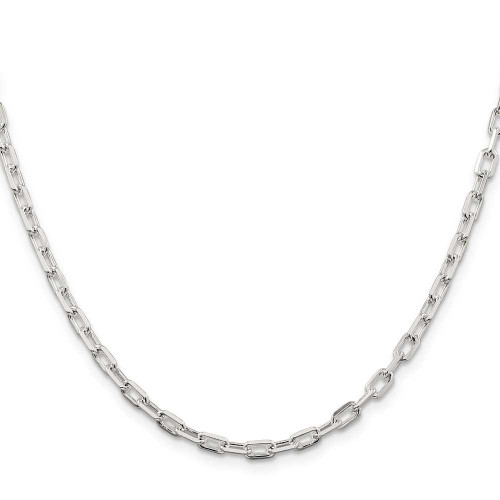 Image of 18" Sterling Silver 3.5mm Diamond-cut Long Link Cable Chain Necklace